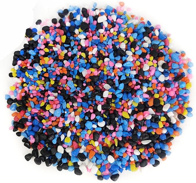 0.88 LB Colored & Black Pea Gravel,Succulent Cactus Topper Dressing Pebbles | Colorful Pearlized Stones,Bonsai Soil Cover,Terrarium Fairy Garden Landscape,Vase Fillers,Fish Bowl,Home Decor,3-6mm