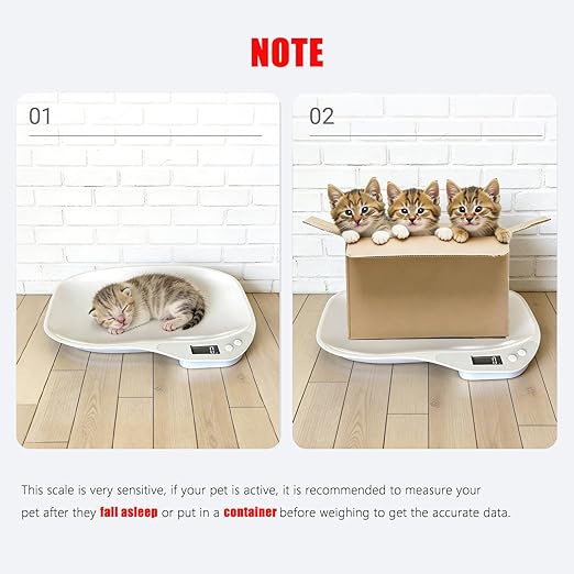 Small Animal Digital Scale,14 x 10 Pet Scale with LCD Display, Puppy Scale (Max 33lbs), Electronic Kitchen Food Scale, for Weighing Kitten, Puppies, Hamster, Newborn Pets (White)