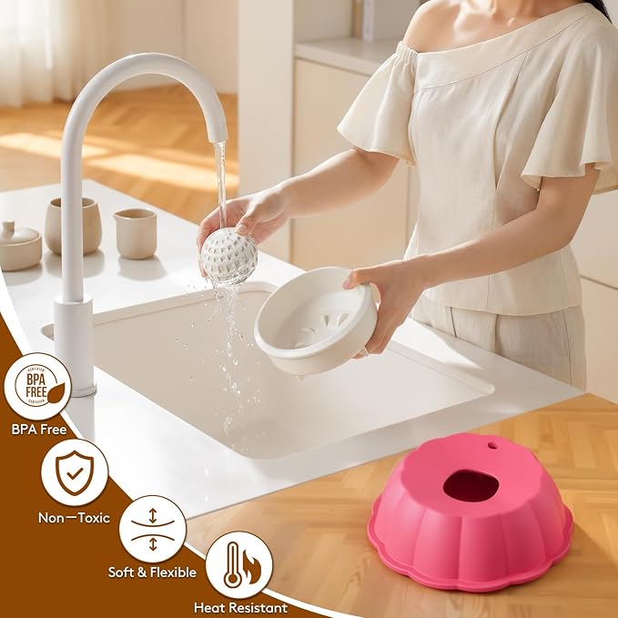 Slow Feeder Dog Bowls for Liquid Treat, Entertained Ball Dog Lick Bowl, Non-Slip Bone Broth Dog Licking Toys, 4/5 Cup Yogurt Dog Slow Feeder Bowl for Dietary Supplement/Post-op Nutrition (Pink)