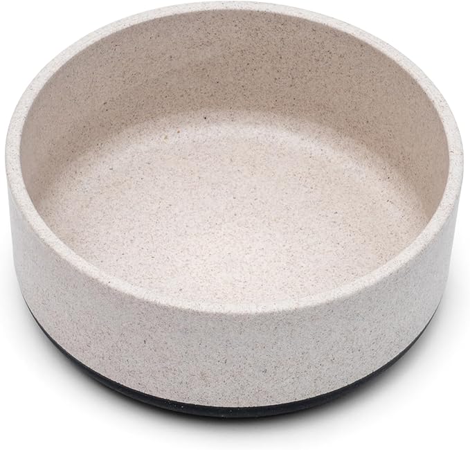 Fuzzl Titan Bamboo Dog Bowl Medium with Ultra Grip Rubber Base Pet Bowl 7 inch