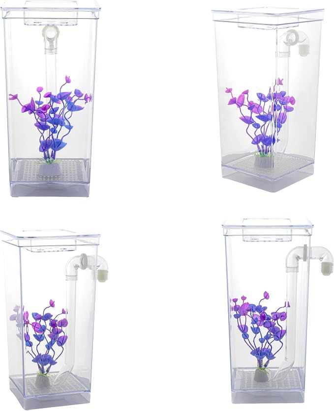 My 1st Fish Tank™ : Gen 2, Mini Fish Tank Aquarium Starter Kit 1 gal, Professional for Betta, Easny Maintain, Self Cleaning System-Only Add Water, Beautiful Color Changing LED Light, Color Box