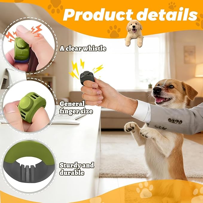 The Set of Easy Clicking Finger Ring Dog Training Clicker for Dogs Cats Horses traing Allowing Effective Versatile Training (3pcs Grey+Green+Orange)
