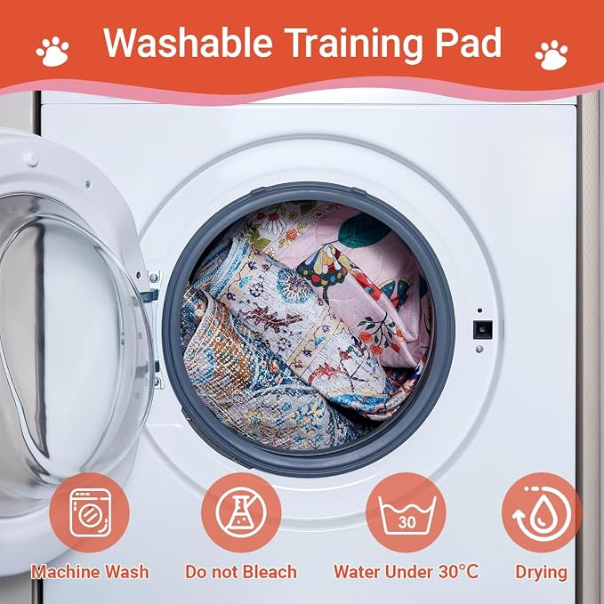 Pink Washable Pee Pads for Dogs and Cats, 2 Pack 48"x36" Large Absorbent Reusable Puppy Pads for Potty Training, Waterproof Non-Slip Leakproof Whelping Pet Mat for Crate, Playpen, Kennel & Floors