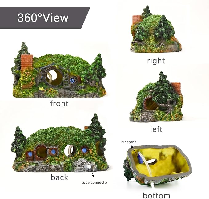 fazhongfa Aquarium Decorations Castle Fish Tank Décor Thematic Ornaments (Hobbit-Small)