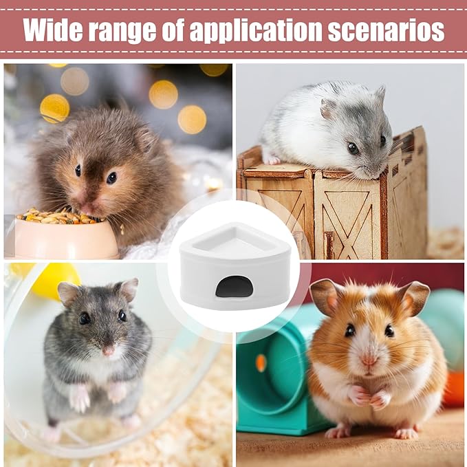 Ceramic Hamster Hideout House - Multifunctional Small Pet Cave with Feeding Bowl, Durable Habitat for Hamsters, Gerbils, Mice, Lemmings, All-Season Pet Bed & Hideaway (B)
