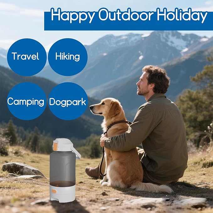 52oz Portable Dog Water Bottle, Dog Travel Water Bottle for Camping Hiking Outdoor Walking (White)