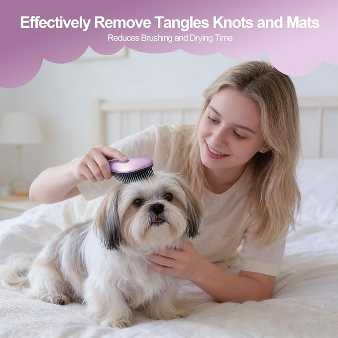 Small Dog Brush- Grooming Tool for Teddy, Yorkies, Maltese, Shih Tzu, Chihuahua - Puppy Hair Brush (Electroplating Purple)
