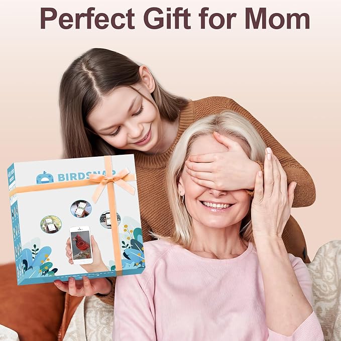 birdsnapÂź TUC Bird Feeder with Camera 2K HD Live with 32GB Card Auto Detect & Notify AI Identify Camera Birds Feeders Solar Powered Wireless Outdoors Backyard Gift for Mom Dad Birds Lover, 2.4G WiFi