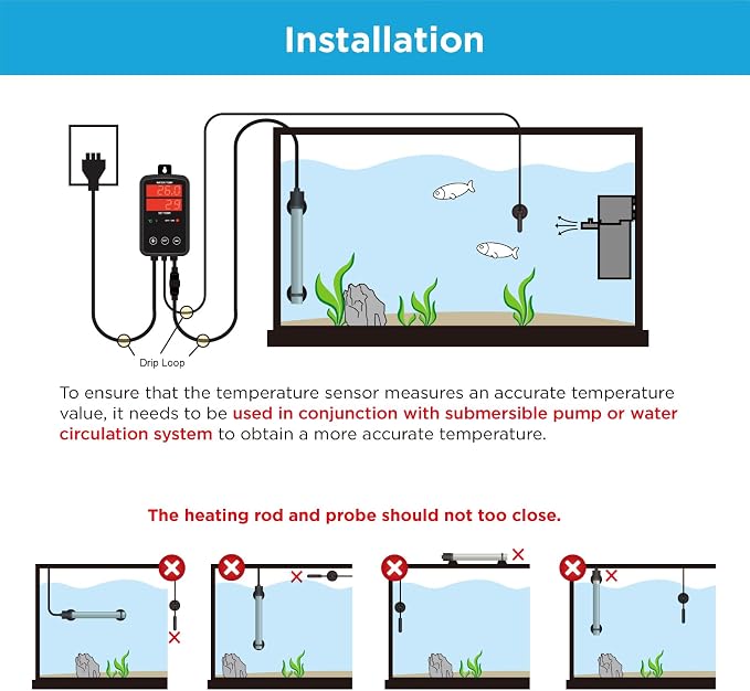 Titanium Aquarium Heater 1000W, Submersible Fish Tank Heater with Digital Display Temperature Controller, 0℃-40℃ Adjustable, Fast Heating for 150~200 Gal Saltwater Freshwater, MX-9029(1000W)