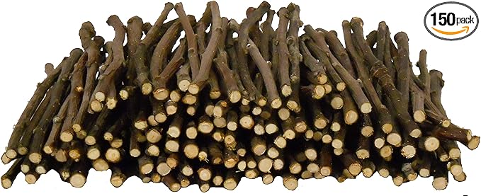 150 Organic Apple Thin Stick Bulk Pack for Chinchillas, Guinea Pigs, Rabbits and Other Small Animals
