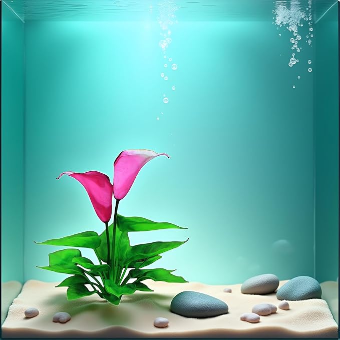 Flower Aquarium Decoration Artificial Aquatic Plant Waterweed Craft Silk Plastic Plants,Artificial Fish Tank Decorations,Used for Household and Office Simulation Hydroponic,Aquarium Plants