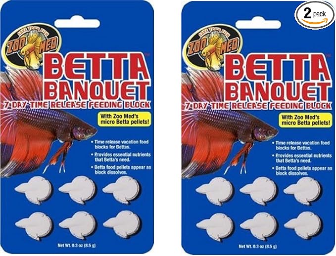 Zoo Med Betta Banquet Blocks 6 Card (Set Of 2), fish, 0.3 ounces