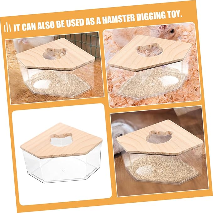 Hemoton Bathroom Toys Hamster Container Sand Bath Sand Clear Dust Bath Small Sandbox for Pet Acrylic