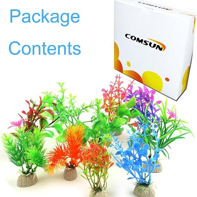 10 Pack Artificial Aquarium Plants, Small Size 4 to 4.5 inch Approximate Height Fish Tank Decorations Home Décor Plastic | Small Size 4 to 4.5 inch Approximate Height Fish Tank Decorations Home Décor Plastic