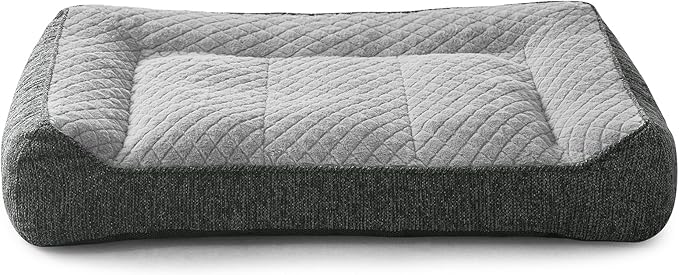 JOEJOY Orthopedic Dog Bed Medium Sized Dogs, Extra Thick Supportive Big Dog Couch Bed with Sides, Ultra Soft Pet Bed Sofa, Light Grey, 35''x25''