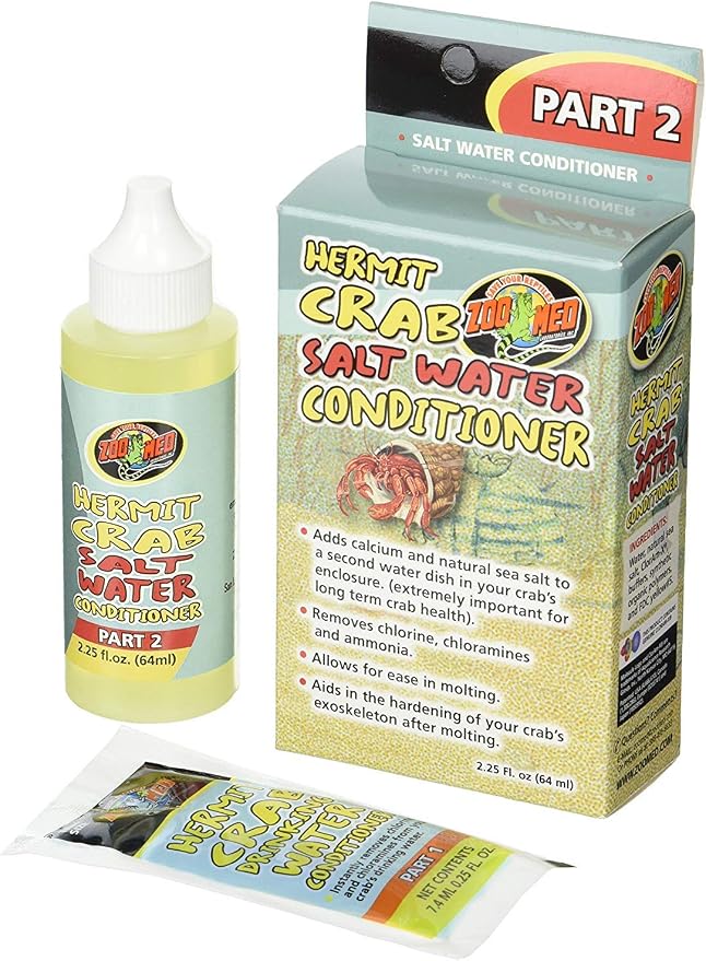 (3 Pack) Zoo Med Hermit Crab Salt Water Conditioner, 2.25-Ounce Each
