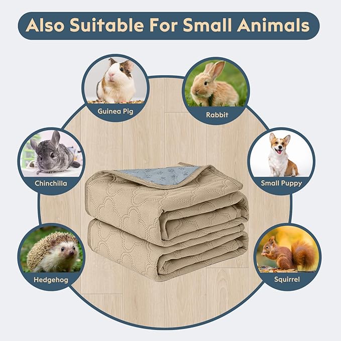 FunFurry Washable Pee Pads for Dogs - 2 Pack Reusable Waterproof Puppy Training Pads, Super Absorbent with Dog Paw Shape Non-Slip Backing (Cream, 24" X 36" - 2 Pack)