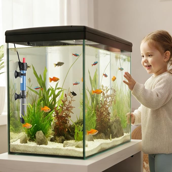 50W 100W 300W Submersible Aquarium Heater, Adjustable Glass Water Heater for 5 – 70 Gallon Fish and Turtle Tank (100W)