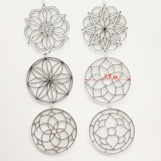 30 Sets Mandala Suncatchers Craft Kits Stained Glass DIY Window Paint Art | 30-piece Flower window art kit with mandala designs, perfect for spring crafts, summer parties, and creative activities