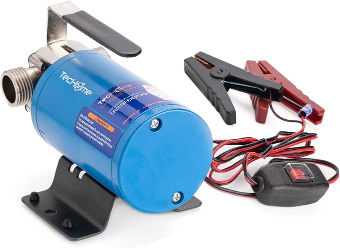 TecHome 12V Water Transfer Pump Water Pump Portable Electric Utility Pump. | 1/10HP 330GPH,with ON/OFF Switch and Suction Hose Kit.