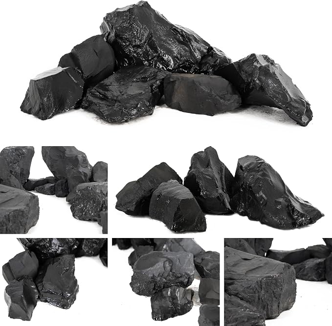 Unocho Fish Tanks Stone 20lb Natural Black Rocks for Aquariums Paludarium Decorative Aquascaping Stone for Reptile Terrariums Bonsai Gardens(3"-9"-8pcs)