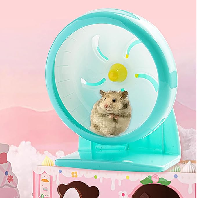 Hamster Wheel, 7 inch Silent Hamster Exercise Running Wheel with Stand,Pet Small Animals Exercise Running Toys,Adjustable Quiet Spinner for Guinea Pigs, Sugar Gliders, Gerbils