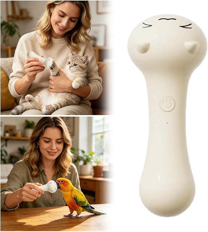 Pet Claw Grinder - Rechargeable Grooming Tool Nail Polisher, Bird Beak Trimmer, for Dog Cat Parrot Conure Cockatiel Budgies Lovebirds Macaw (White)