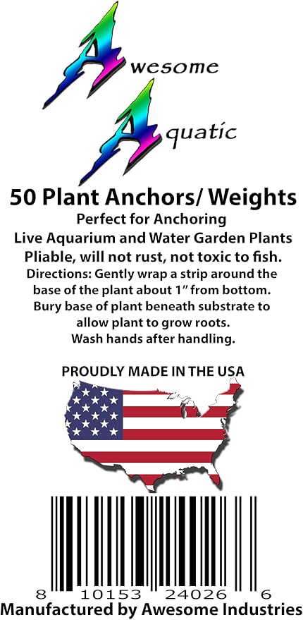 Awesome Aquatic Aquarium Plant Weights, Fish Tank Anchors, Lead Ribbon, 50 | Secure plants • Easy to shape • Holds stems in place • Prevents floating • Aquascaping essential