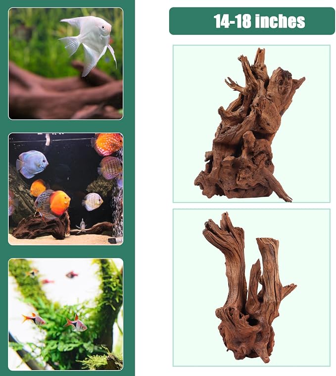 Driftwood for Aquarium, 14-18" Extra Large Drift Wood Fish Tank Assorted Branch Decorations Pieces for Reptile Hide