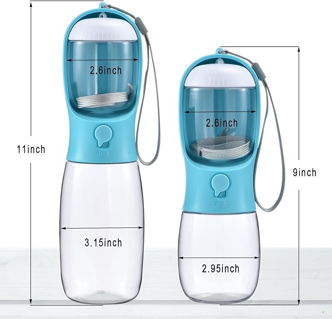 Cibaabo Dog Water Bottle with Food Container, Travel Puppy Water Bowl, Portable Pet Dispenser, Dog Gift Stuff Accessories Items, Puppy Essentials Necessities for Yorkie Cat Walking and Hiking