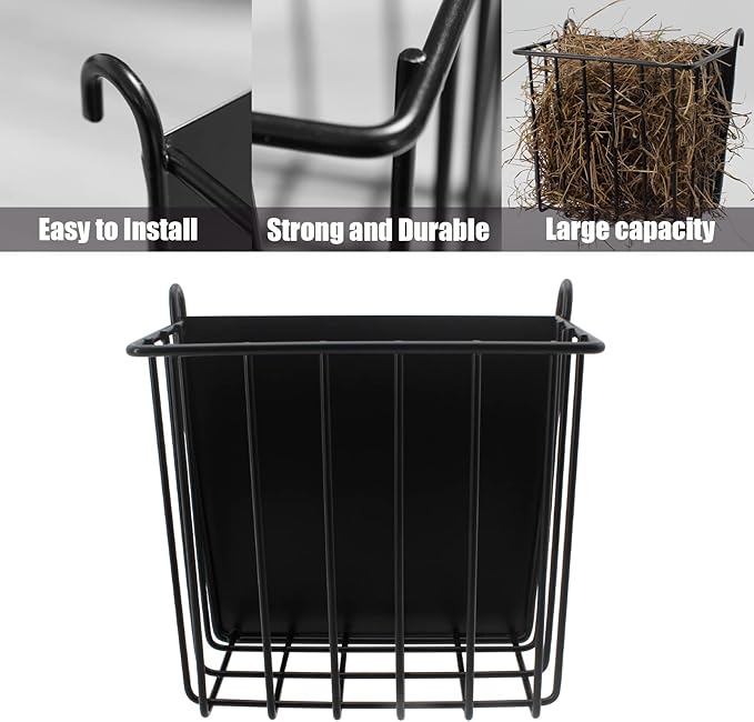 Guinea Pig Hay Feeder,Rabbit Hay Feeder with Heavy-Duty Metal Frame Hay Holder,for Bunny, Guinea Pigs,Chinchillas-6.9x4.7x6.6 inch