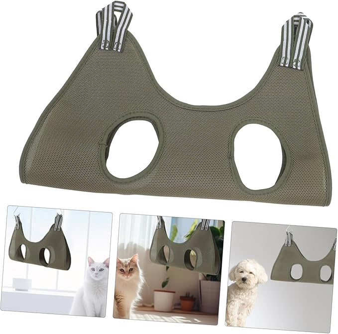 VICASKY PET Grooming Hammock for Cats and Dogs Versatile Cat Sling for Nail Trimming Space-Saving Hanging Design Thick Neck Support for Small Animal Grooming