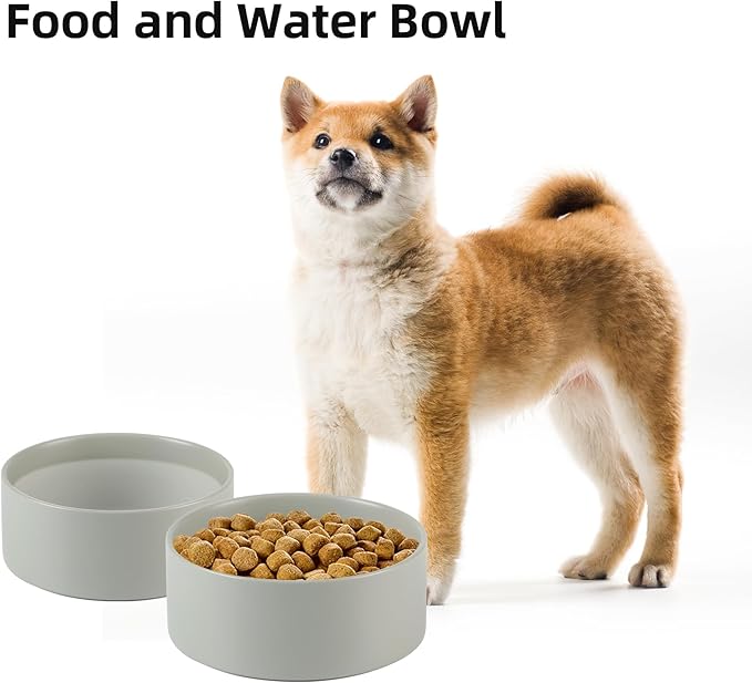 Havniva 7.3” Dog Bowl Ceramic Dog Food and Water Bowl, Durable Dog Water Bowl with Non-Slip Rubber Base Large Capacity Feeding Dishes for Medium Dogs
