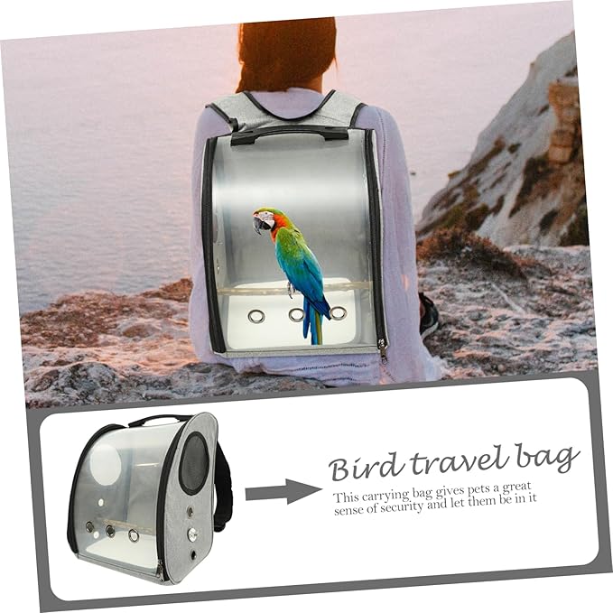 Milisten Parrot Carrier Backpack Breathable Design and Standing Perch for Outdoor Travel Portable Bird for Hiking Camping and Daily Walks