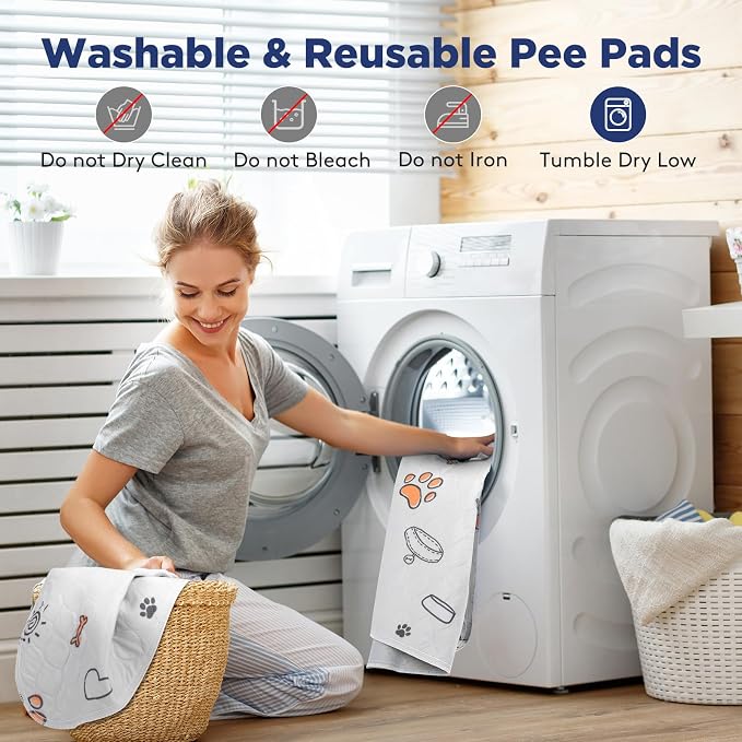 Washable Pee Pads for Dogs, 2 Pack Large 36"x41" Super Absorbent Reusable Dog Training Pads, 100% Waterproof Non-Slip Puppy Whelping Dog Playpen Indoor Pads Mat Pet Supplies