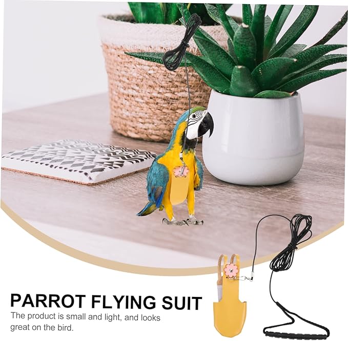 HANABASS Parrot Harness Lightweight Breathable Flying Suit with Adjustable Wear-Resistant Leash for Small Birds Cockatiels Conures