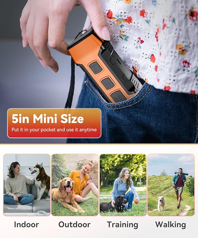 Dog Bark Deterrent Devices, Variable Frequency Ultrasonic to Stop Barking Neighbors Dog, Anti Barking Device for Dogs Training Safe & Effective Pet Corrector to Stop Digging, Fight, Bad Behavior