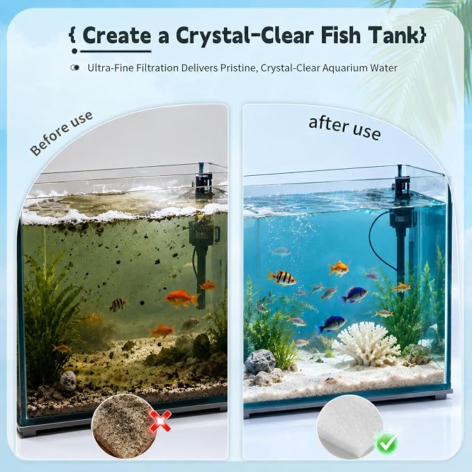 Promising Aquarium Filter Floss Roll, Fish Tank Pond Filter Media Pad | Cut-to-Fit Filter Material for Aquariums, Ponds, Garden Water Features & Turtle Tanks, 39.4 x 11.8in, 1 Pack, White