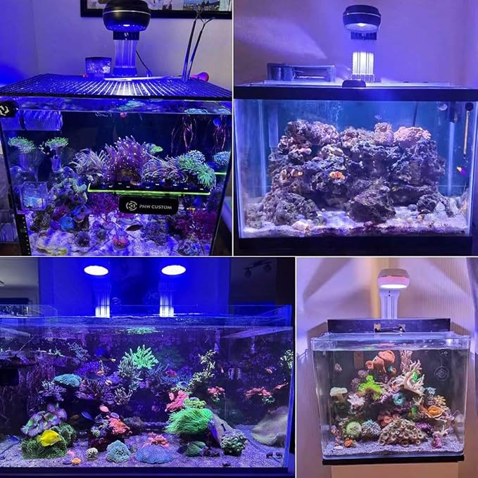 PopBloom RL60 WiFi Reef LED Light, 60W Full Spectrum Marine Reef LED Aquarium Lighting for Soft/LPS Corals & Saltwater Fish Nano Tanks, Built-in Timer, WiFi Phone Programmable, Sunrise Sunset