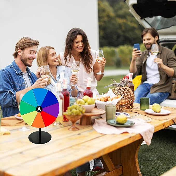 8 Inch Spinning Prize Wheel, 8 Slots Color Tabletop Roulette Spinner of Fortune, Spin The Wheel for Trade Show, Carnival, Party, Birthday, Wedding (12 Inch)