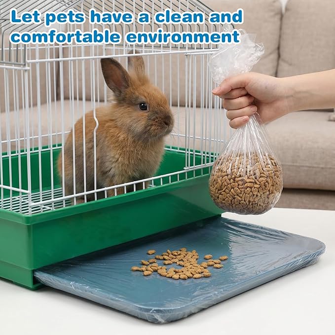 Disposable Bird Cage Liners, 50Pcs Elastic Plastic Birds Cage Tray Liners, Waterproof Birds Cages Tray Liner, Universal Birdcage Liner Bags for Parakeets, Parrots, Bird Cages Accessories(13.7" x 9.8")