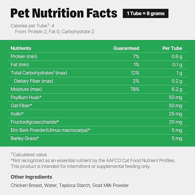 Cat Hairball Treatment – Lickable Supplement with Natural Fiber for Hairball Relief – Supports Digestion & Furball Control, Hairball Remedy – Daily for Cats, Chicken Flavor with Goat Milk, 30 Tubes
