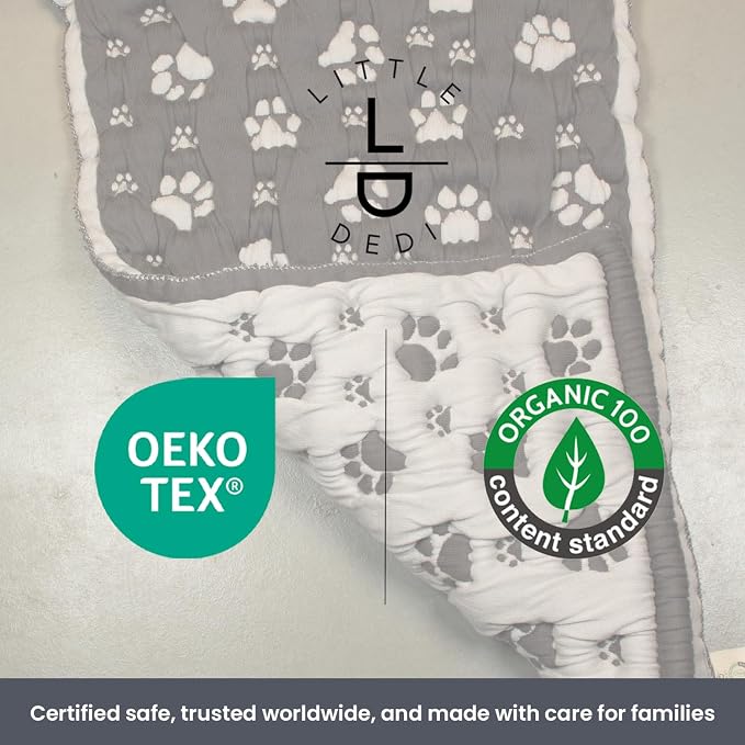 PetMat 28x40 in, Charcoal – Organic Cotton Crate Pad for Small Dogs & Cats, Seamless Reversible Design, Washable & Dryer Safe