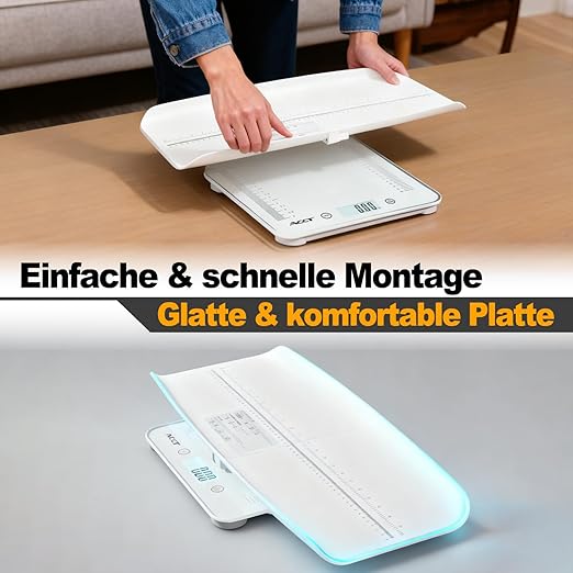 Baby Scale, Multifunctional Baby Weight Scale, Pet Scale for Puppy, Cat, Adult Scale Up to 330lbs, Accurate Digital Scale with Hold Function, 23-inch Height Measurement, 5 Units, LCD Screen