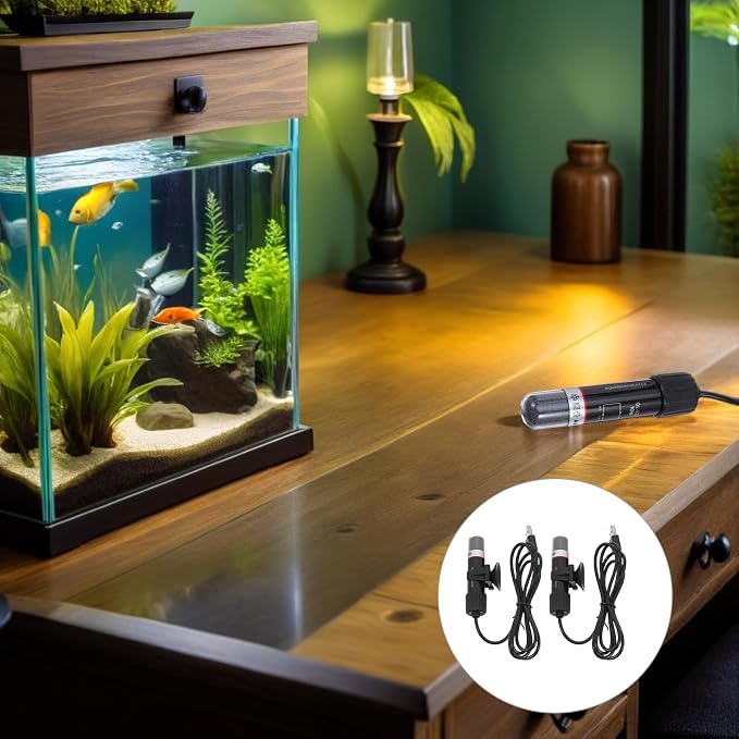 DOITOOL Aquarium Heater 10w with Automatic Temperature Regulation 2pcs USB Powered Submersible Mini Fish Tank Heater to 5l for Betta Tank and Small Aquariums for Home or Office Use