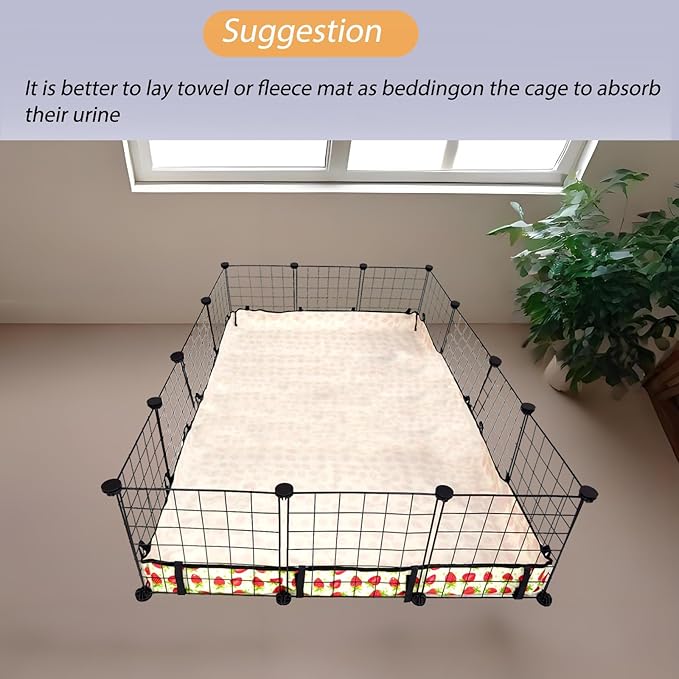 Guinea Pig Cage Liner,Washable Waterproof Oxford Cloth Cage Liners for Small Animals,Hamster Chinchilla Hedgehog Rabbit and Other Small Animals Not Include Cage(36x48 inches)
