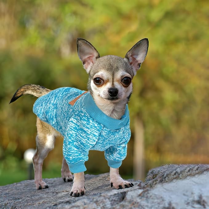 2 Pieces Dog Sweaters for Small Dogs Clothes Male Winter Fleece Puppy Sweater Warm Thick Outfit Pet Small Dog Sweater for Boy Girl Yorkie Chihuahua,XS