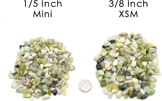 Green Jade Polished Rocks for Plants, Decorative Pebbles, 1/5 Inch, 2 lb