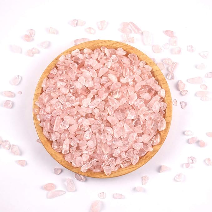 WAYBER Natural Crushed Rose Quartz Pink Crystal Decorative Stones, 1 Pound | Toxin-Free, Fade-Resistant, Ideal for Reiki Healing, DIY Crafts, Vase Filler, Aquarium & Bonsai Decoration