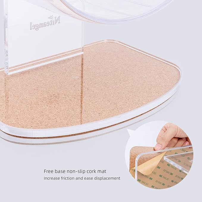 Niteangel Super-Silent Hamster Exercise Wheels: - Quiet Spinner Hamster Running Wheels with Adjustable Stand for Hamsters Gerbils Mice Or Other Small Animals (S, Transparent)